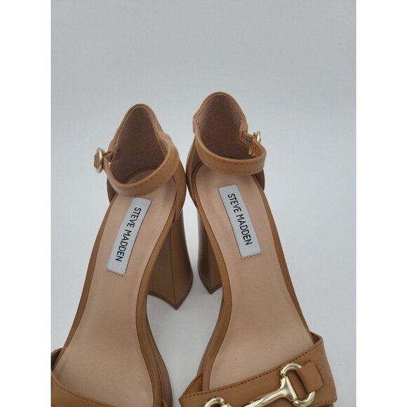 NEW Steve Madden Women's Irenee B Ankle Strap Sandals Brown Gold Size 7.5 M - Picture 2 of 12